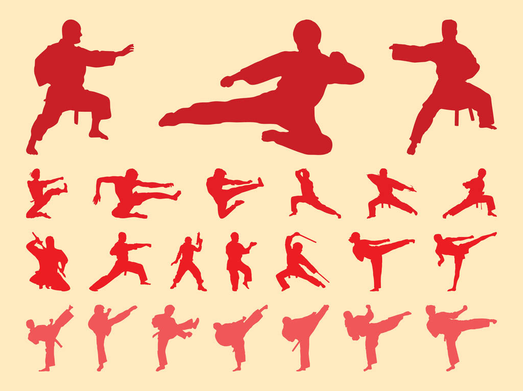 Martial Arts Silhouettes Set