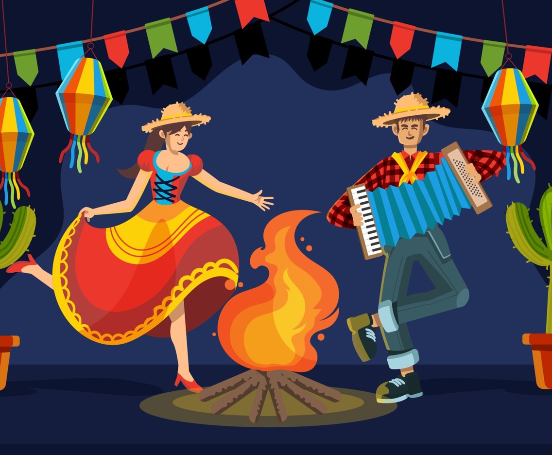 Happy Night Dancing at Festa Junina