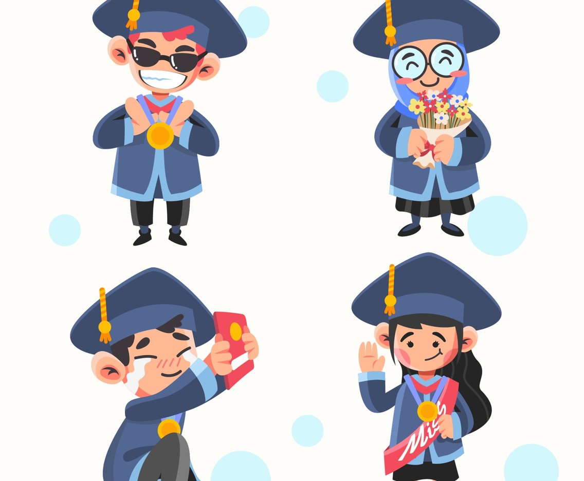 Cute Character of Graduation