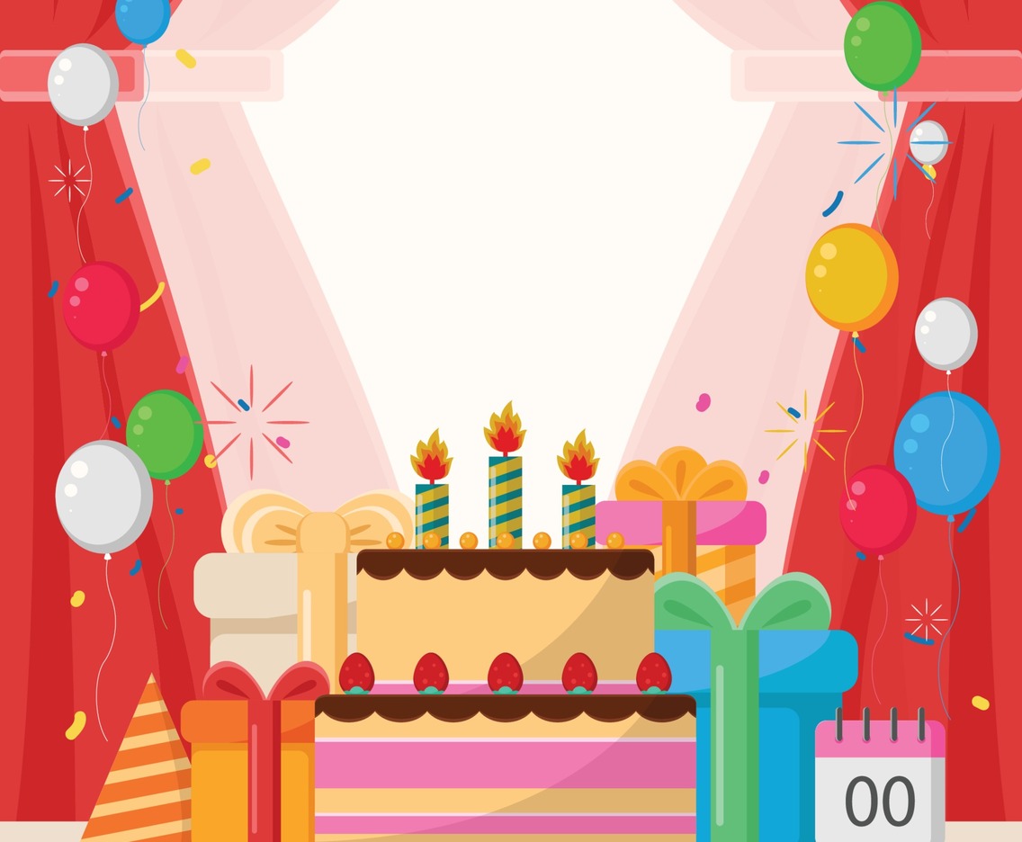Birthday Party With Cake And Balloons Ornament