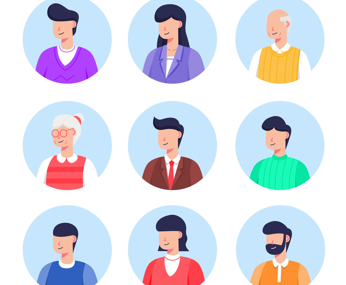 People Avatar in Different Ages Collection
