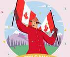 Man Celebrate Canada Day