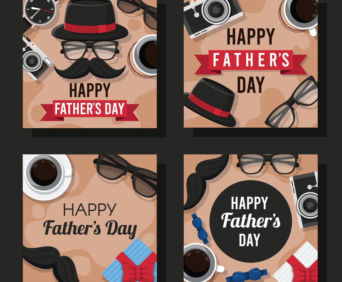 Flat Happy Father's Day Card