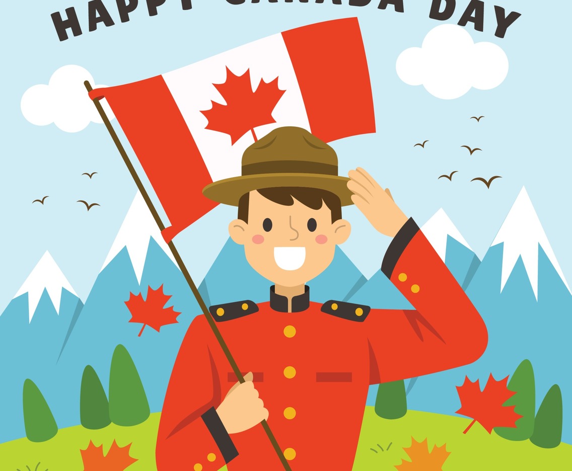 Canadian Man Celebrating Canada Independence Day