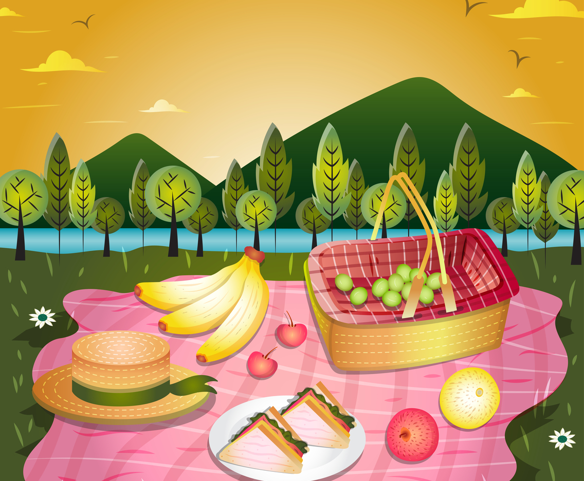 Picnic in the Park Background Concept