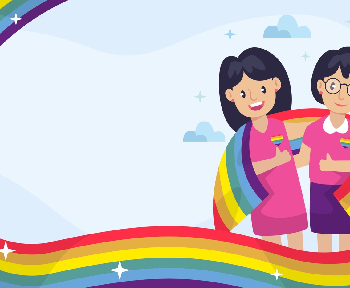 Couple celebrate pride day background