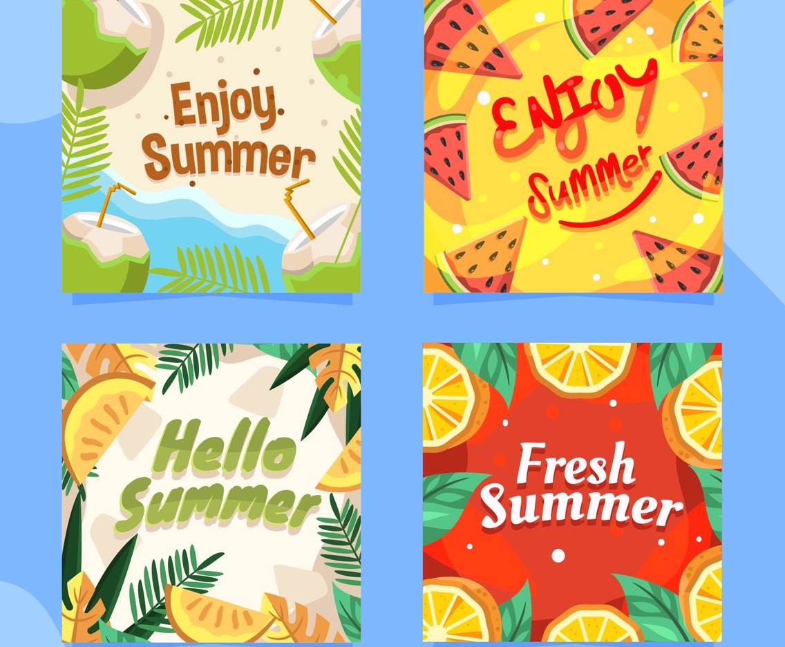 Colorful Fruity Summer Season Card