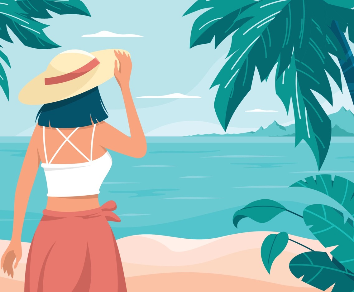 Girl Enjoying Beach View