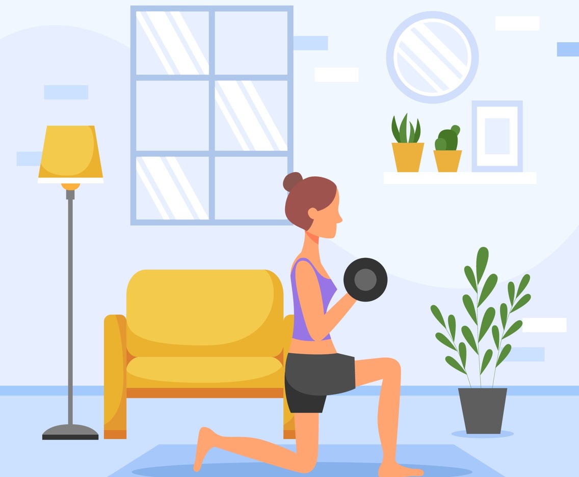 Woman Exercising at Home