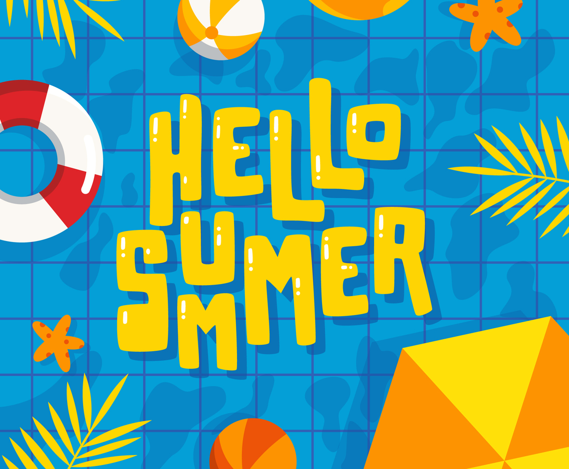 Hello Summer Swimming Pool Background