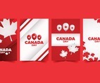 Canada Card Design Illustration with Leafs and Ballons