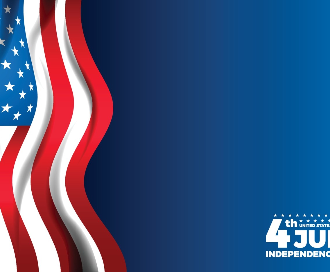 Fourth July Independence Day with American Flag Border Background