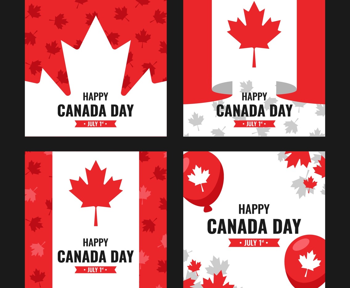 Red and White Canada Day Card