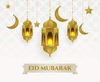 Eid mubarak lantern background