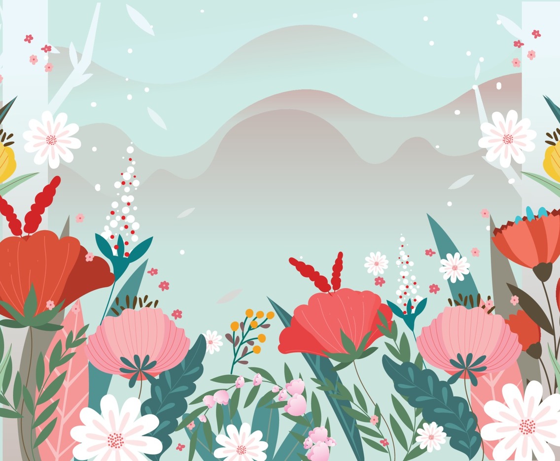 Beautiful Flowers Background with Blue Color