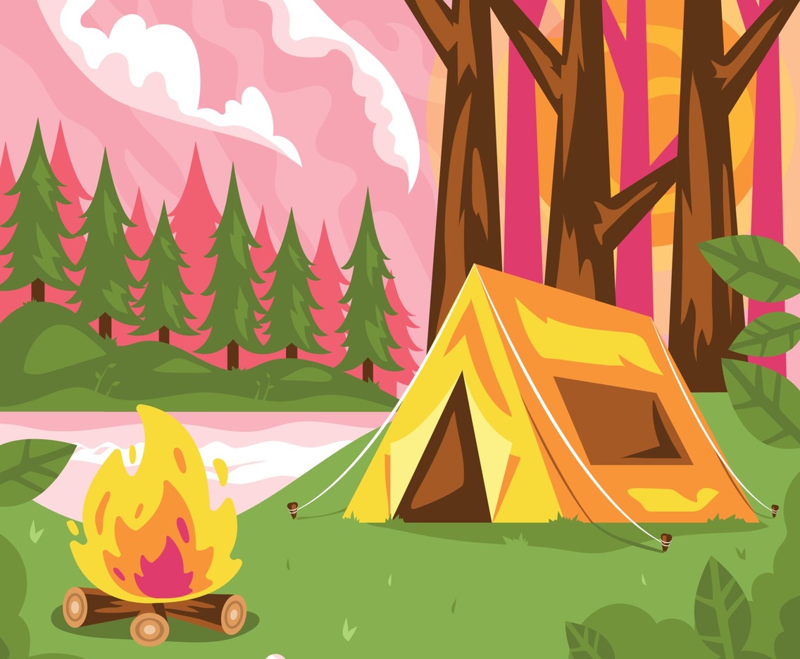 Summer Mountain Camp Landscape
