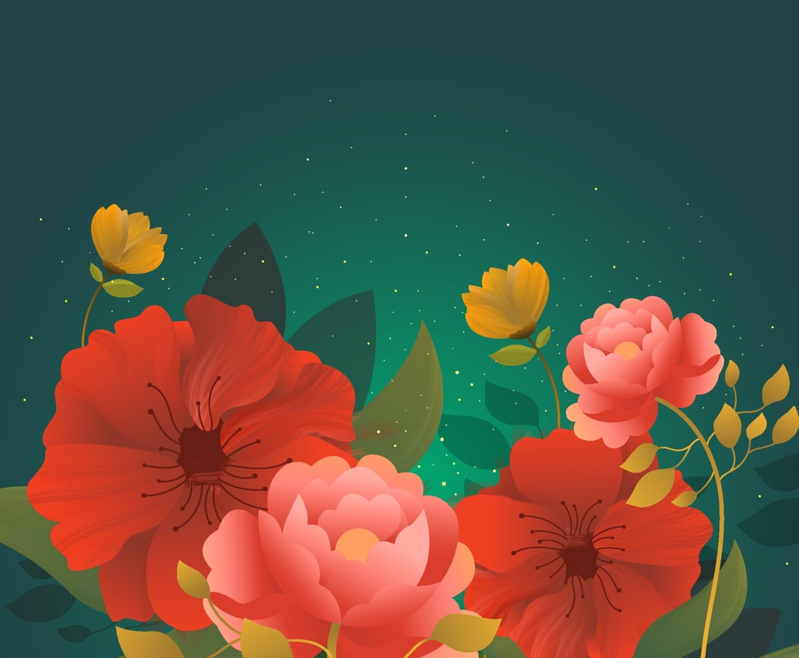 Red Flower Blooming Bckground