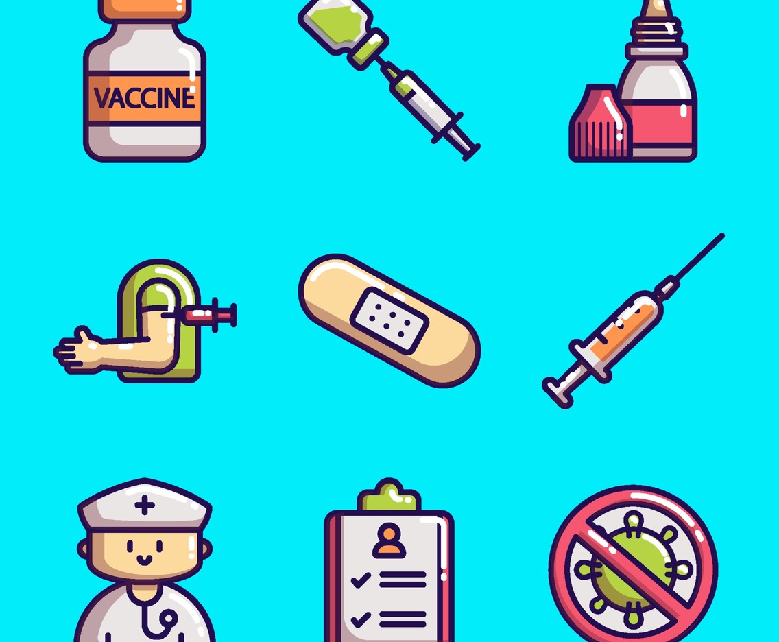 Icon Collections of Vaccination Covid-19
