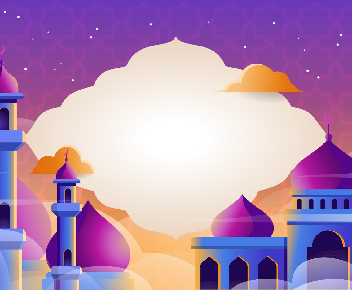Modern Sunset Mosque Background