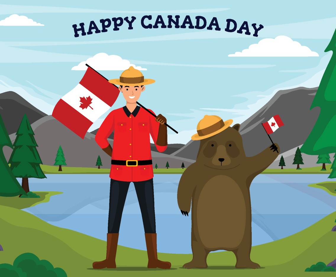 Happy Canada Day Illustration