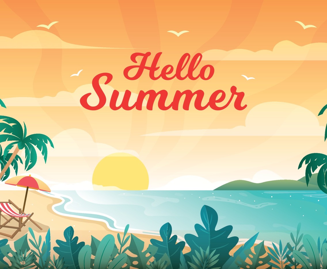 Summer Beach Sunset Background