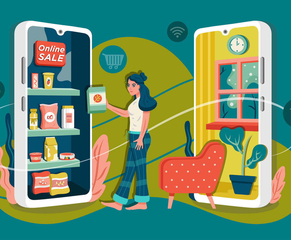 Girl Buying Products From Online Shop