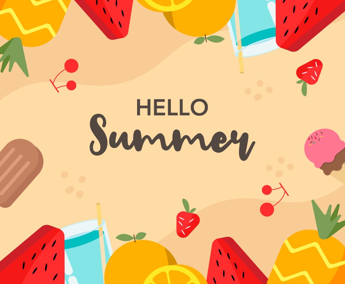 Flat Summer Food Background