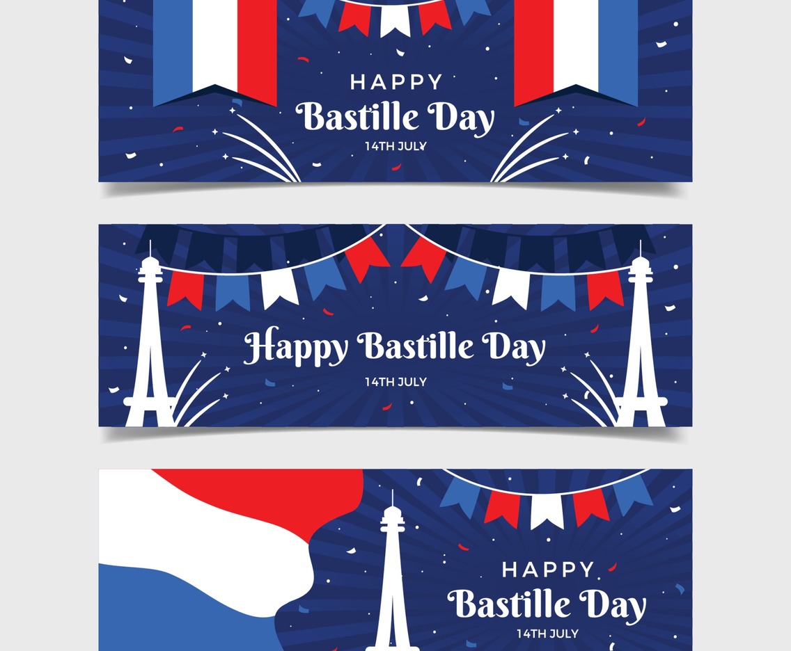 Bastille Day Greeting Card Banner