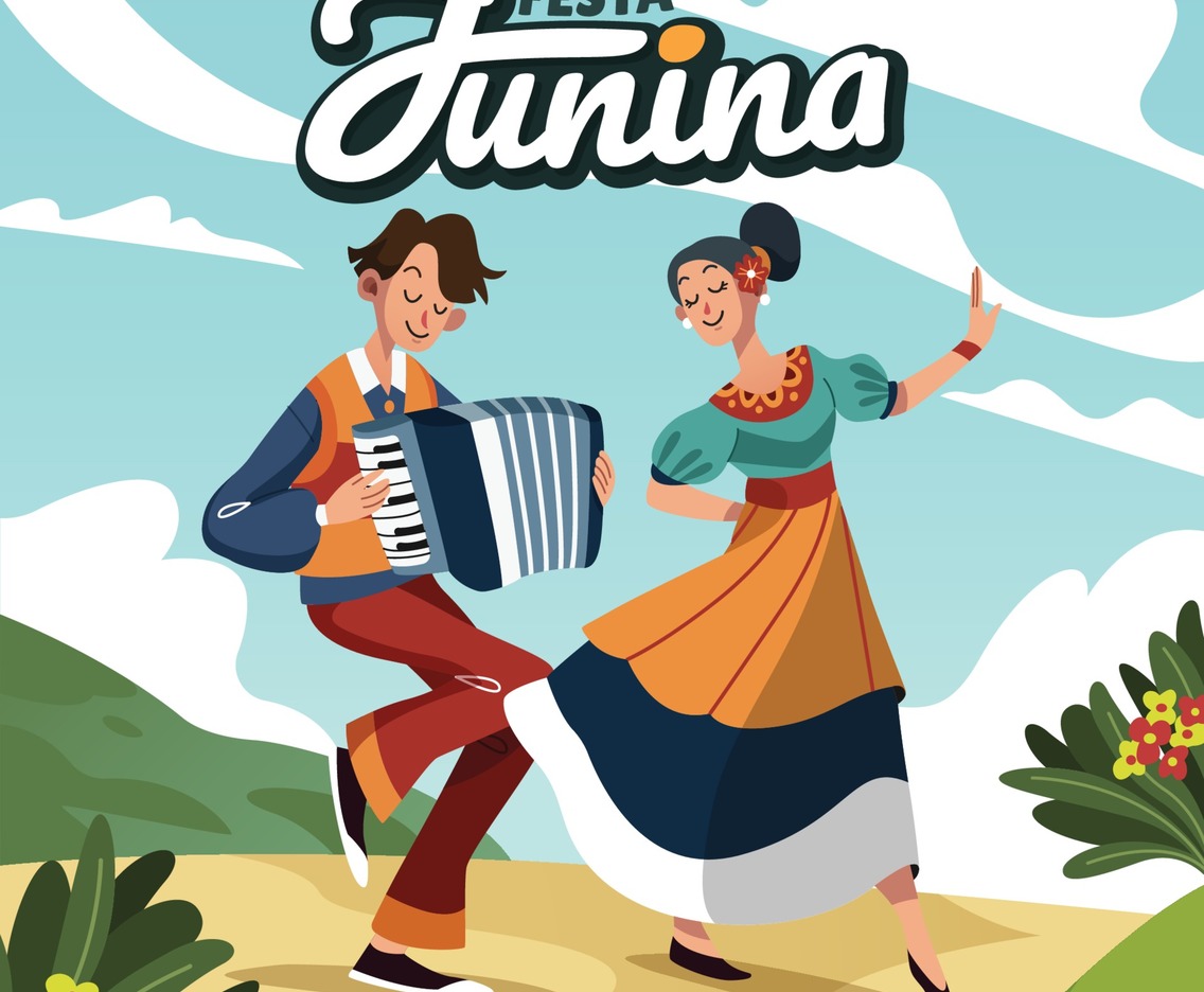 Playing Accordion And Dance Celebrating Festa Junina Festival Together