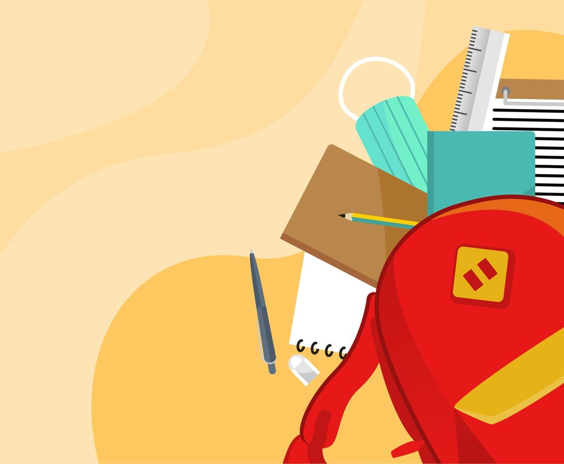 School Suplies Inside Backpack