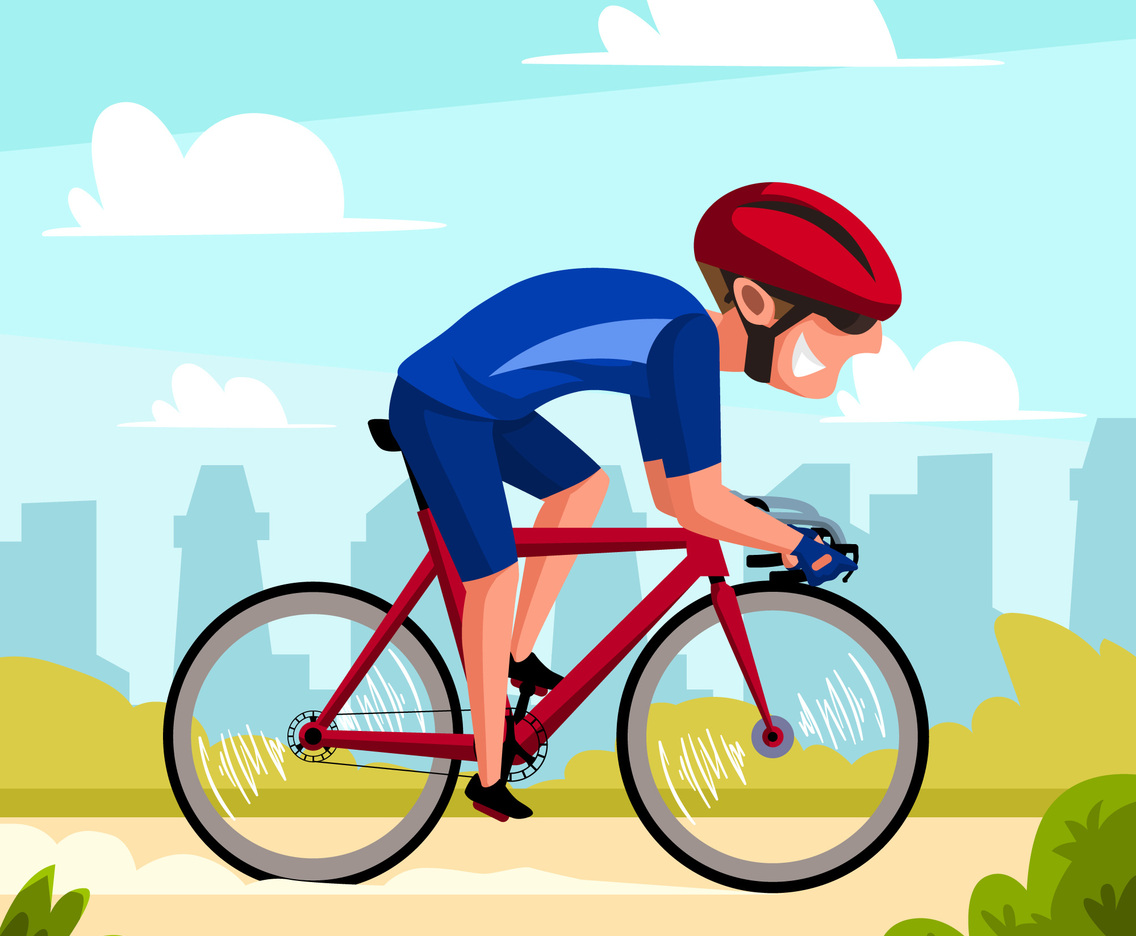 A Cyclist Driving Bike Sport Outdoor Activity Illustration