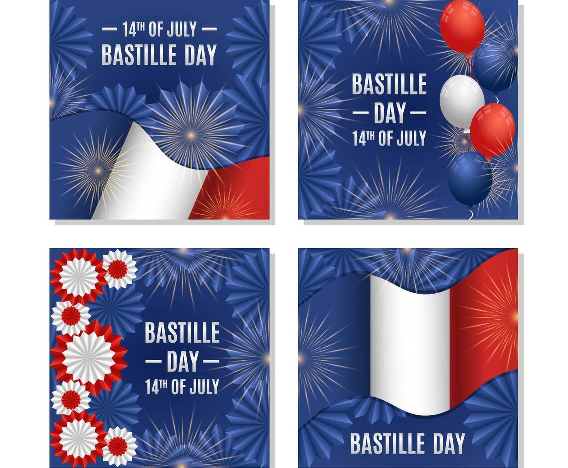 Bastille Day Festivity Card Collection