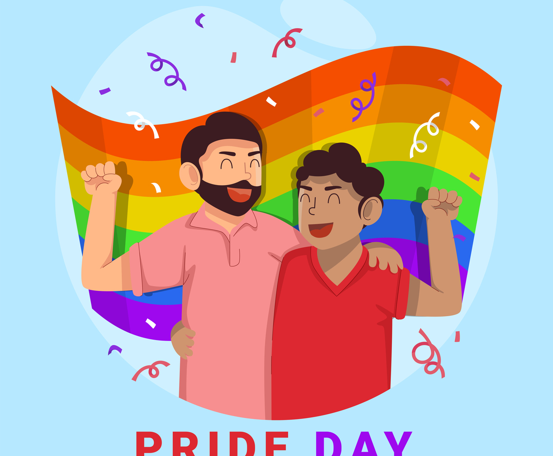 Couple with Rainbow Flag