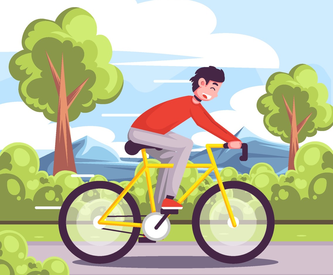 Riding Bike on Sunny Day