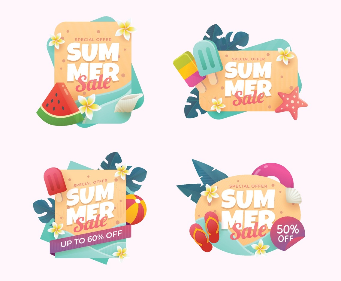 Set of Summer Sale Special Offer Badge