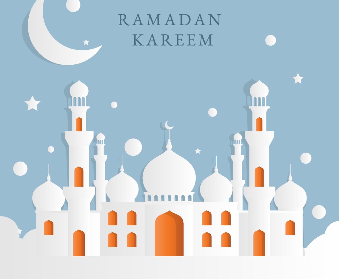Mosque Background in Paper Style Design
