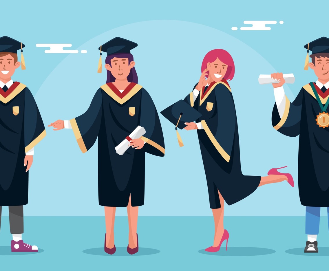 Happy Graduation Student Characters