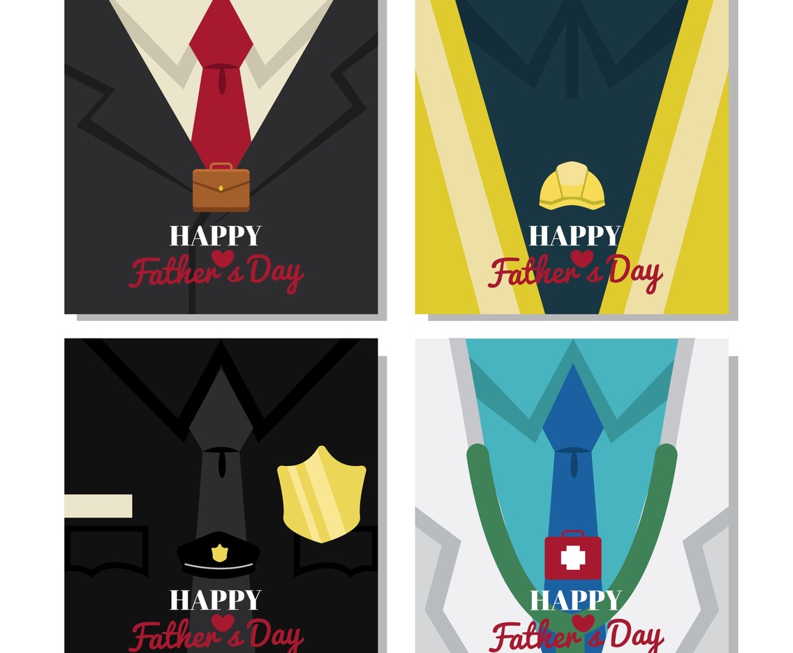 Set of Happy Fathers day cards