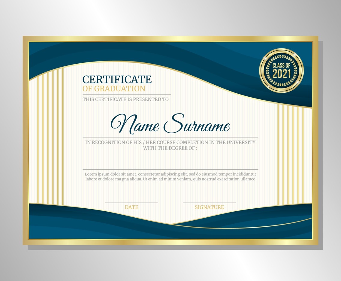 Certificate of Graduation Layout Template
