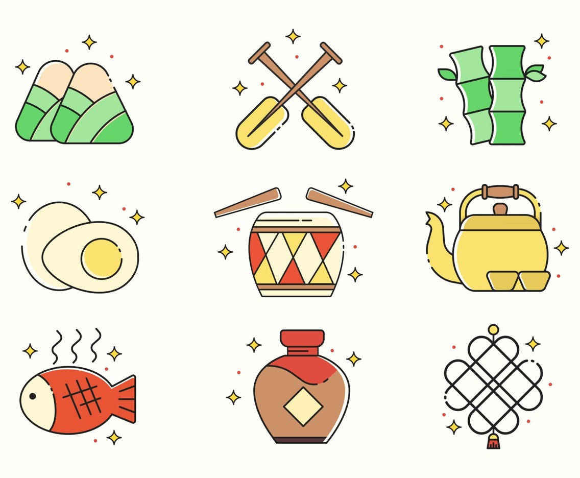 Set of Dragon Boat Festival Icon