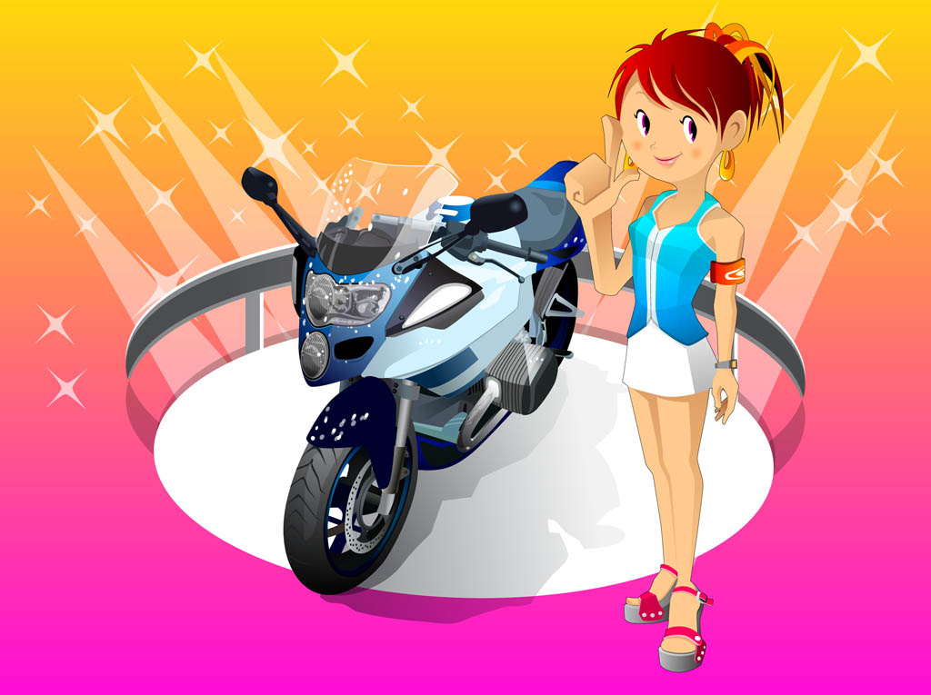 Girl With Motorcycle