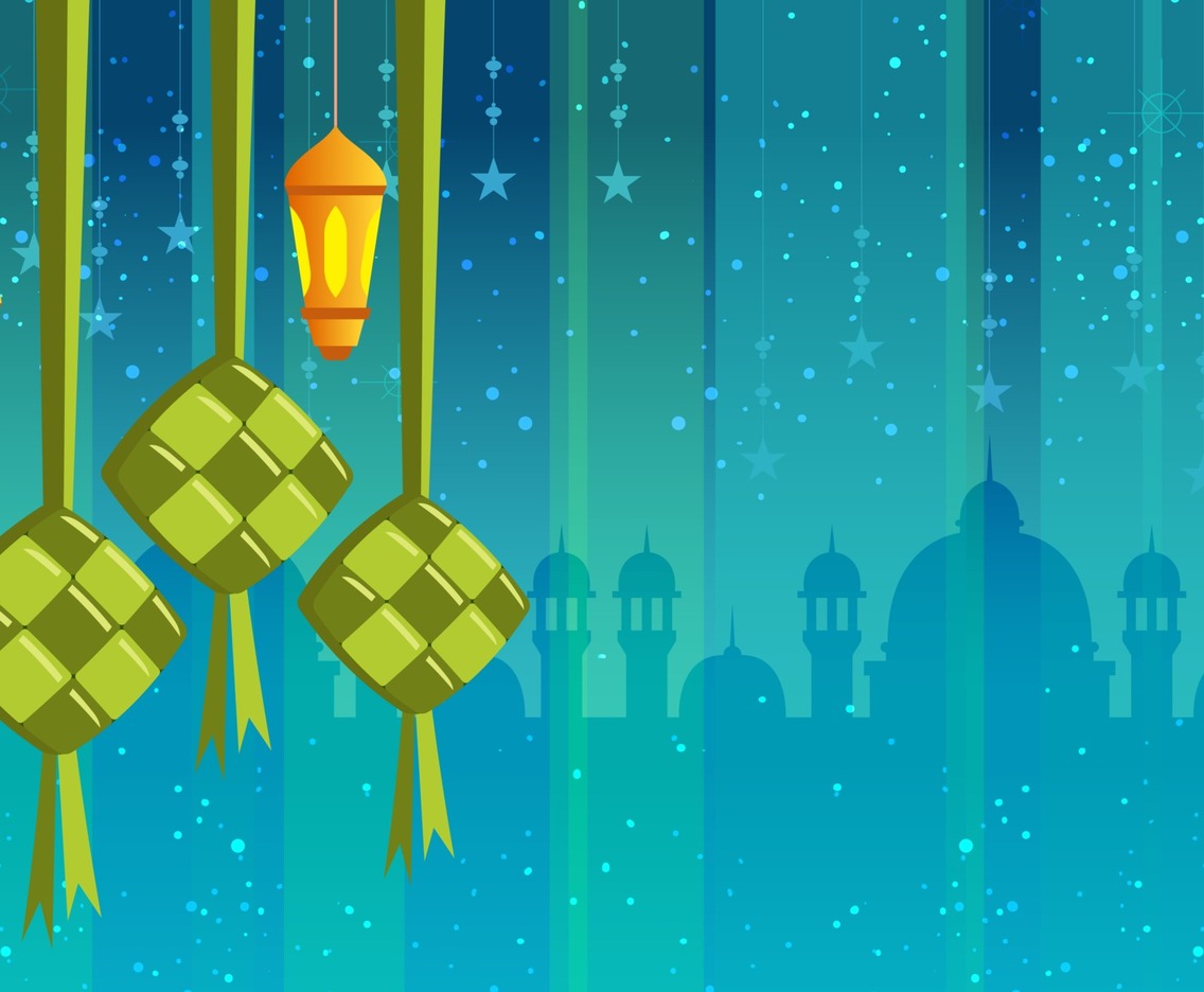 Islamic Ketupat And Lantern Concept