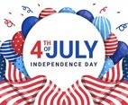 Independence Day Flag and Baloon Background
