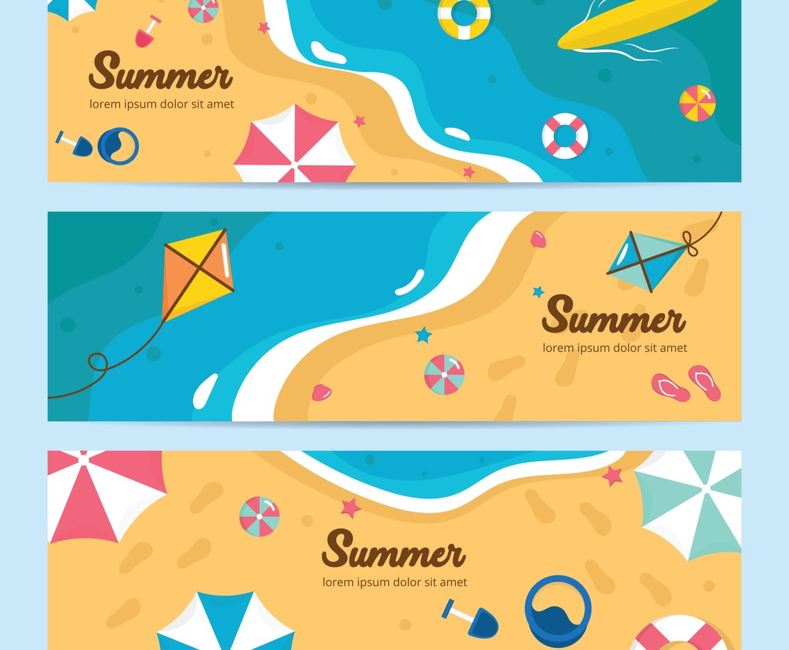 Set of Summer Event Banner