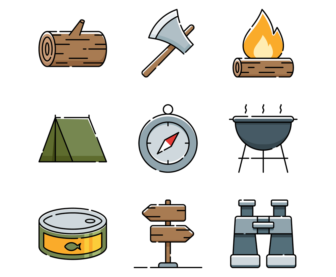 Summer Camp Icon Set