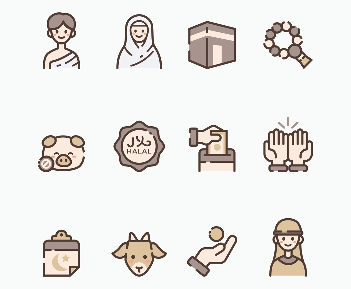 Set of Islamic Eid Adha Icon