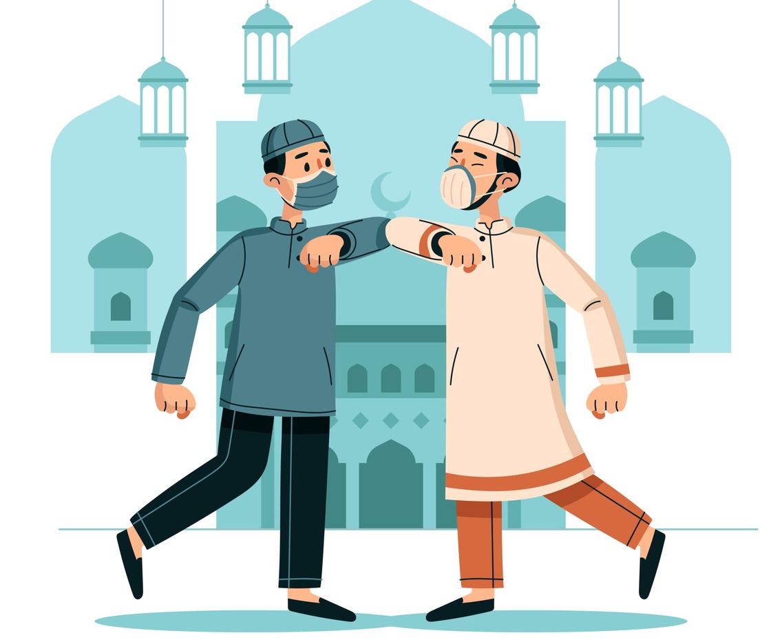 Elbow Bump Greeting on Eid