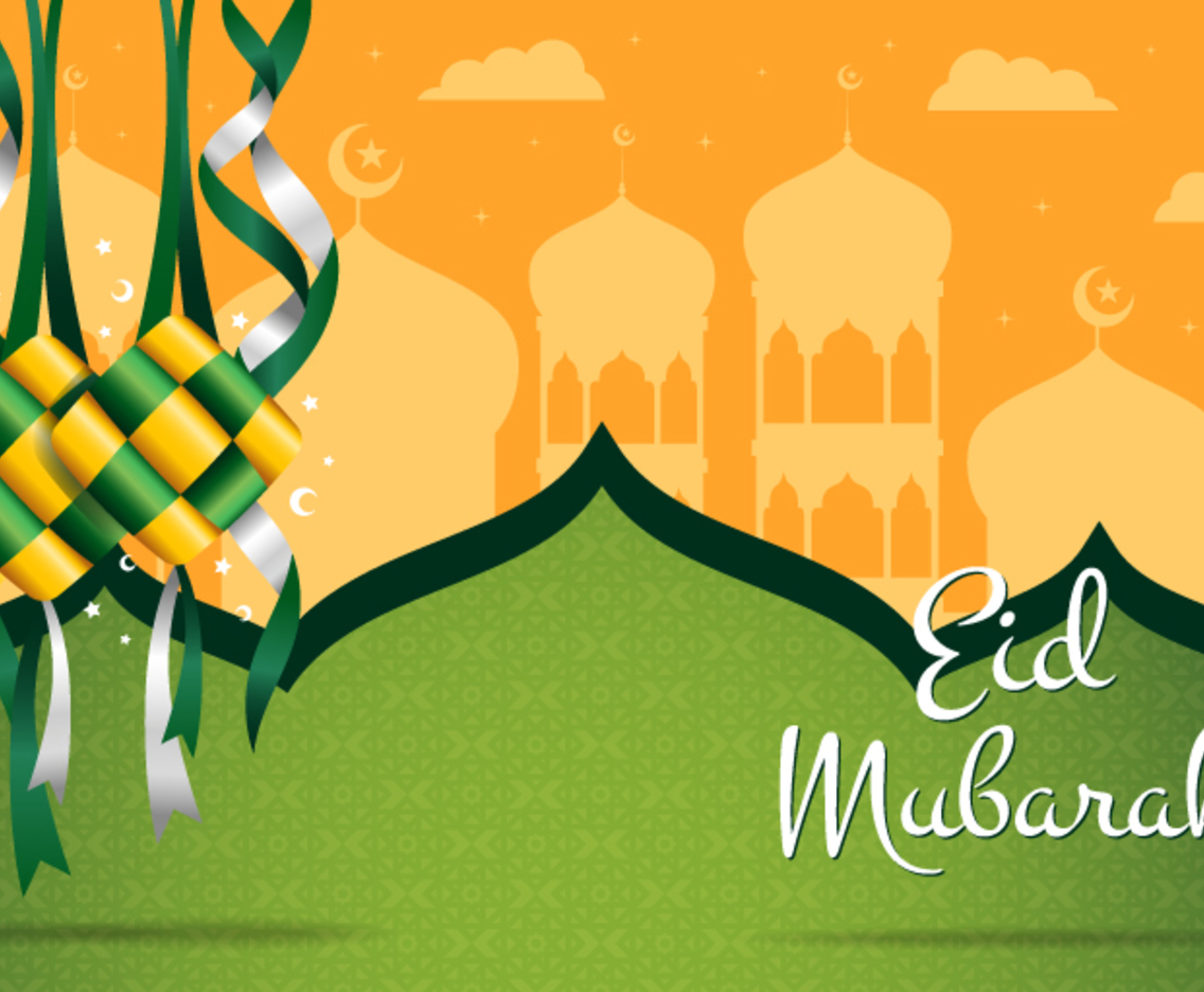 Ketupat and Mosque Background