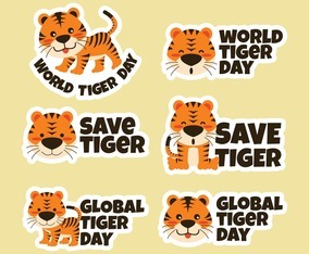 World Tiger Day Sticker Set