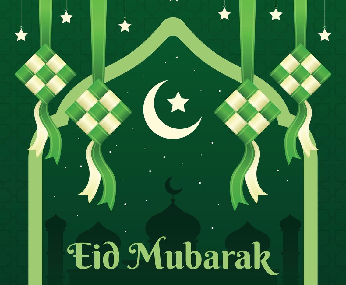 Happy Eid Mubarak Ketupat Background
